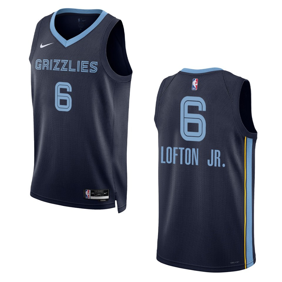 Kenneth Lofton Jr. Navy Icon Edition 2022-23 Memphis Grizzlies Swingman Jersey