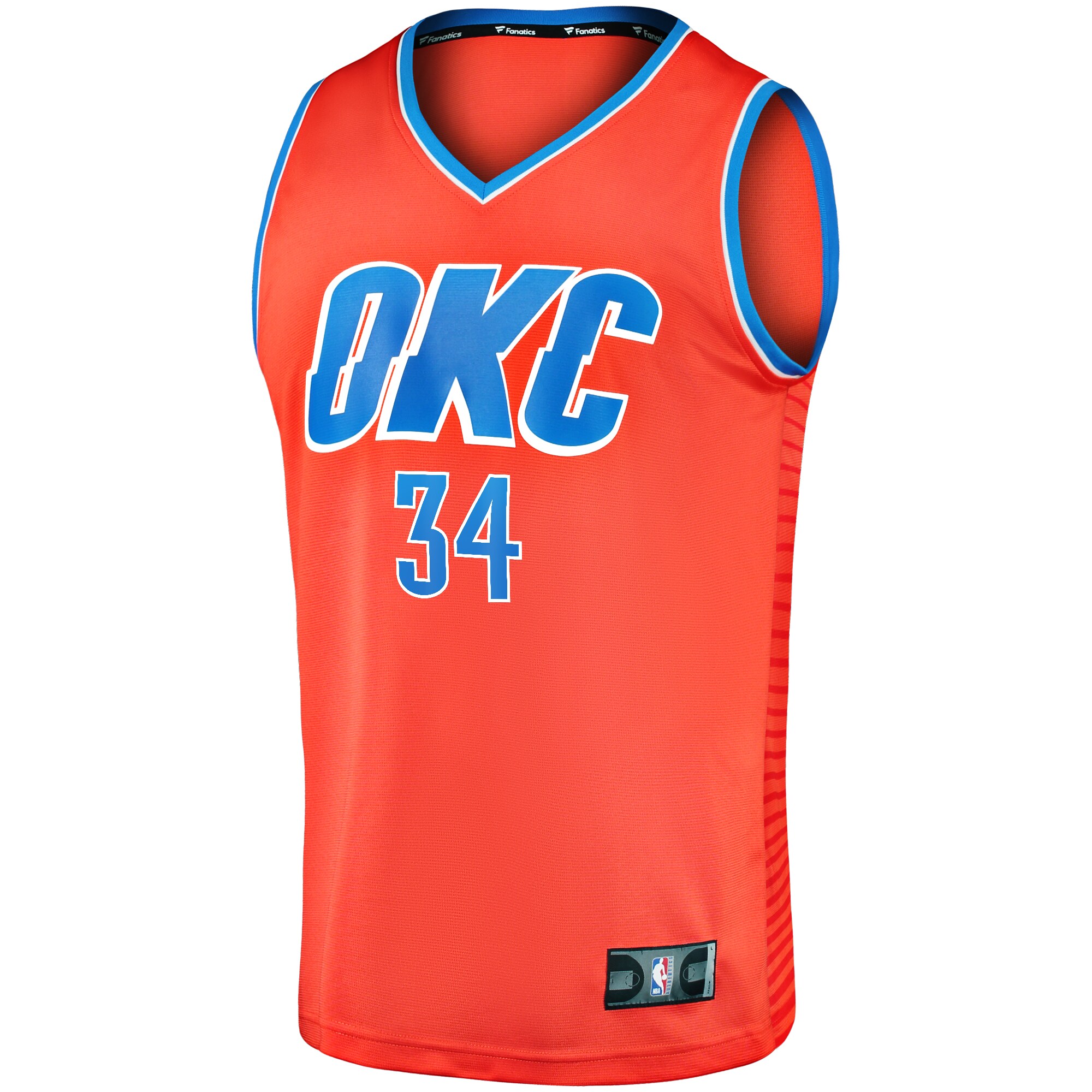 Alternative view of Kenrich Williams Oklahoma City Thunder Fanatics Fast Break Replica Player Jersey - Statement Edition - Orange