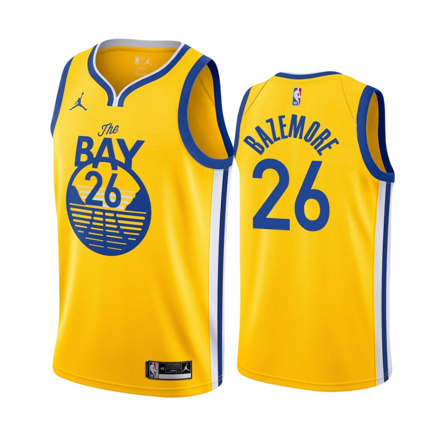 Kent Bazemore Golden State Warriors 2020-21 Gold Statement Jersey 2020 Trade