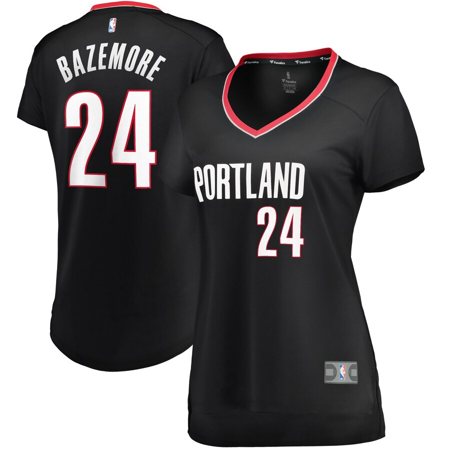 Kent Bazemore Portland Trail Blazers Fanatics Branded Women's Fast Break Replica Jersey Black - Icon Edition