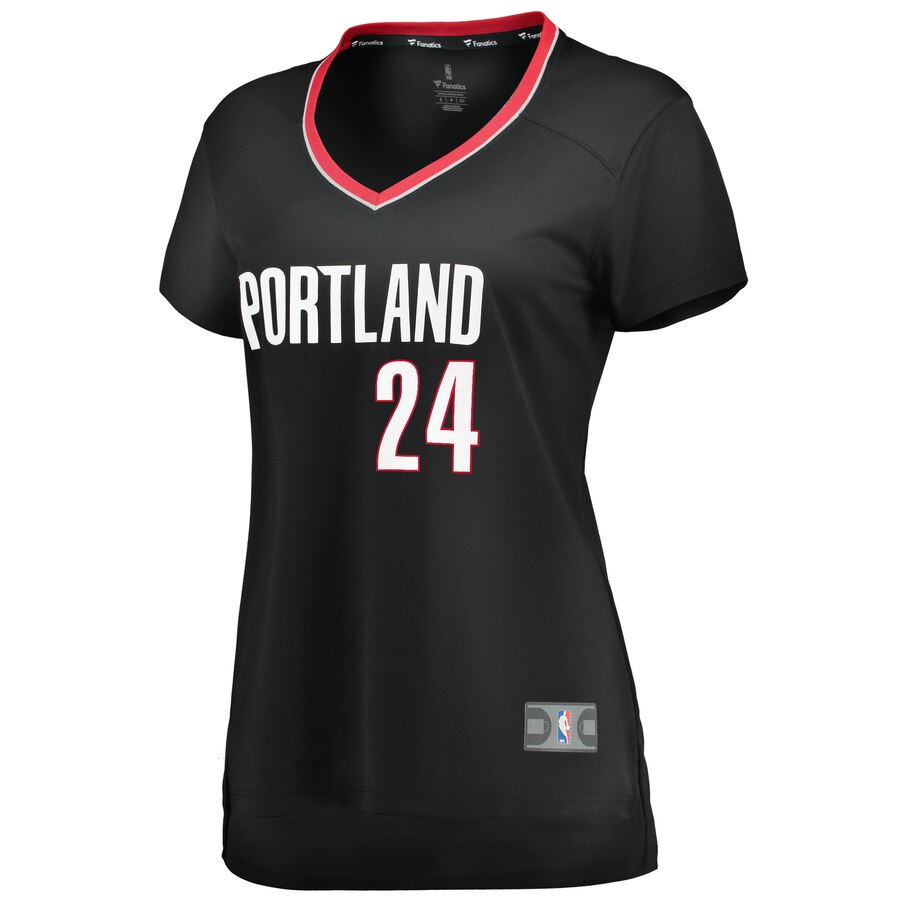 Alternative view of Kent Bazemore Portland Trail Blazers Fanatics Branded Women's Fast Break Replica Jersey Black - Icon Edition