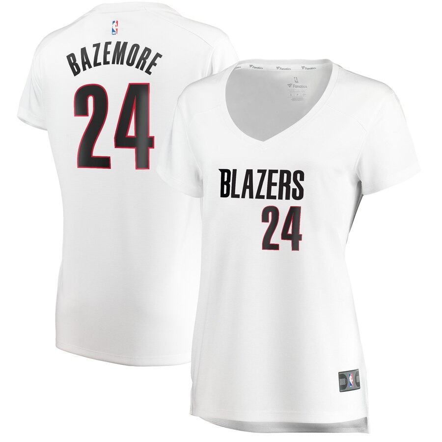 Kent Bazemore Portland Trail Blazers Fanatics Branded Women's Fast Break Replica Jersey White - Association Edition