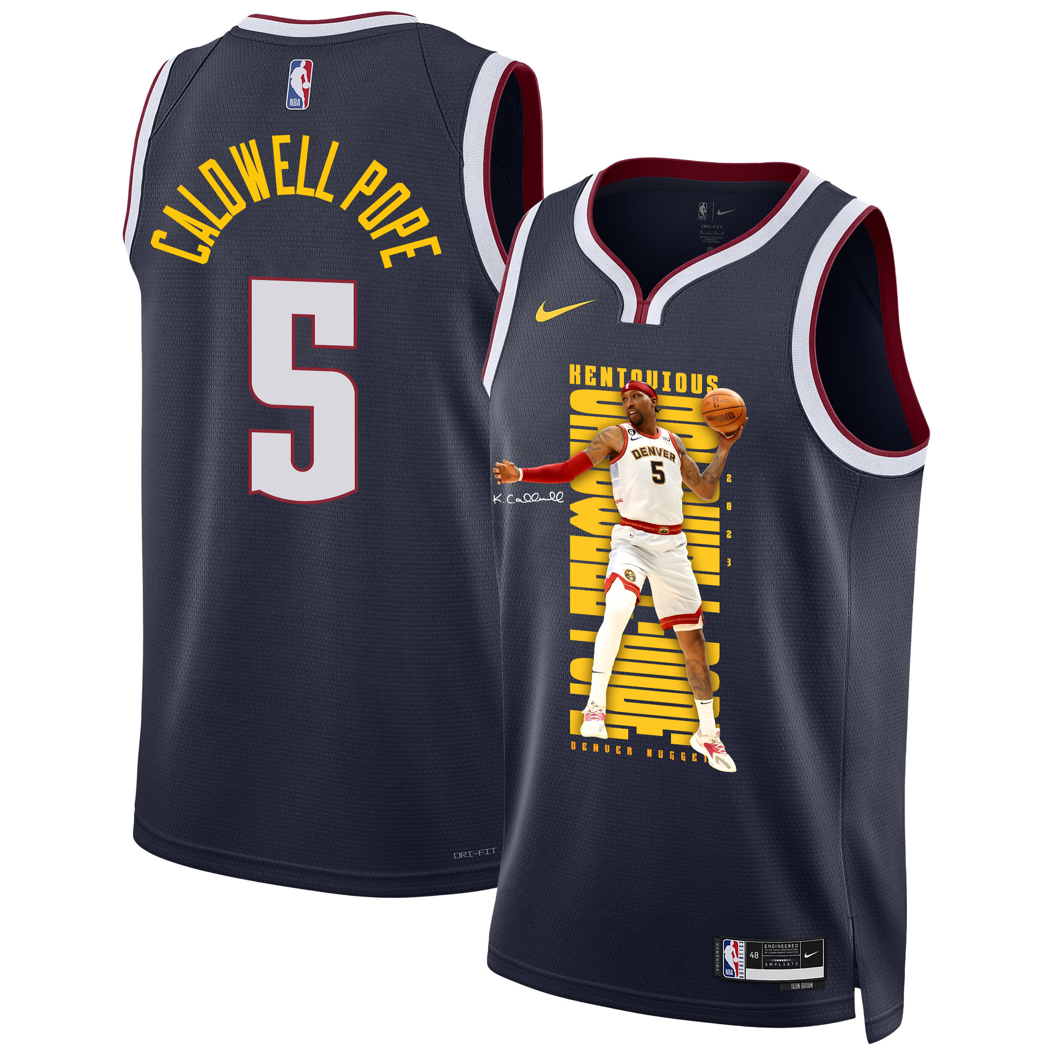 Kentavious Caldwell-Pope 5 Denver Nuggets Scoring Flair 2023 NBA Champions Swingman Jersey - Black - JS634 