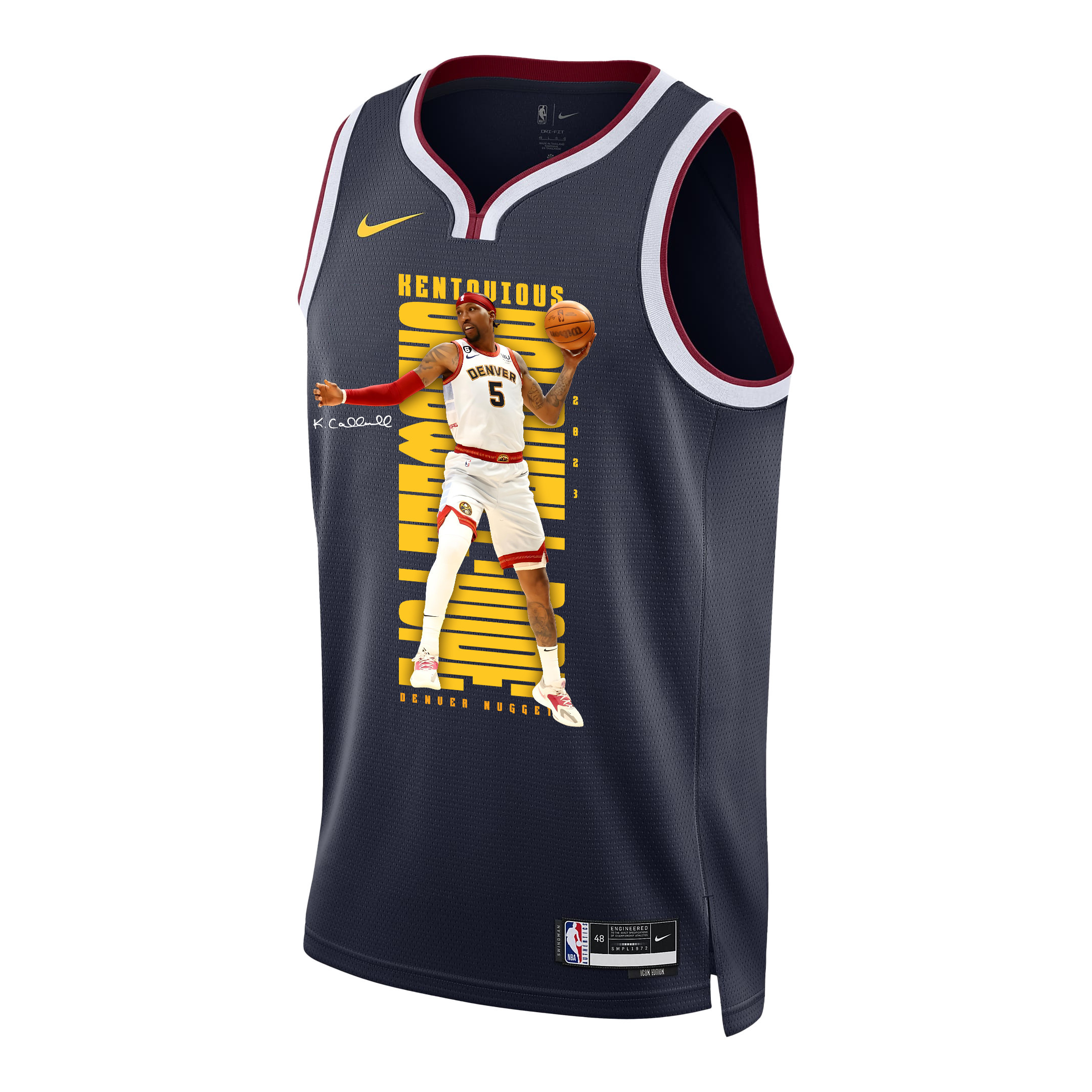 Alternative view of Kentavious Caldwell-Pope 5 Denver Nuggets Scoring Flair 2023 NBA Champions Swingman Jersey - Black - JS634 