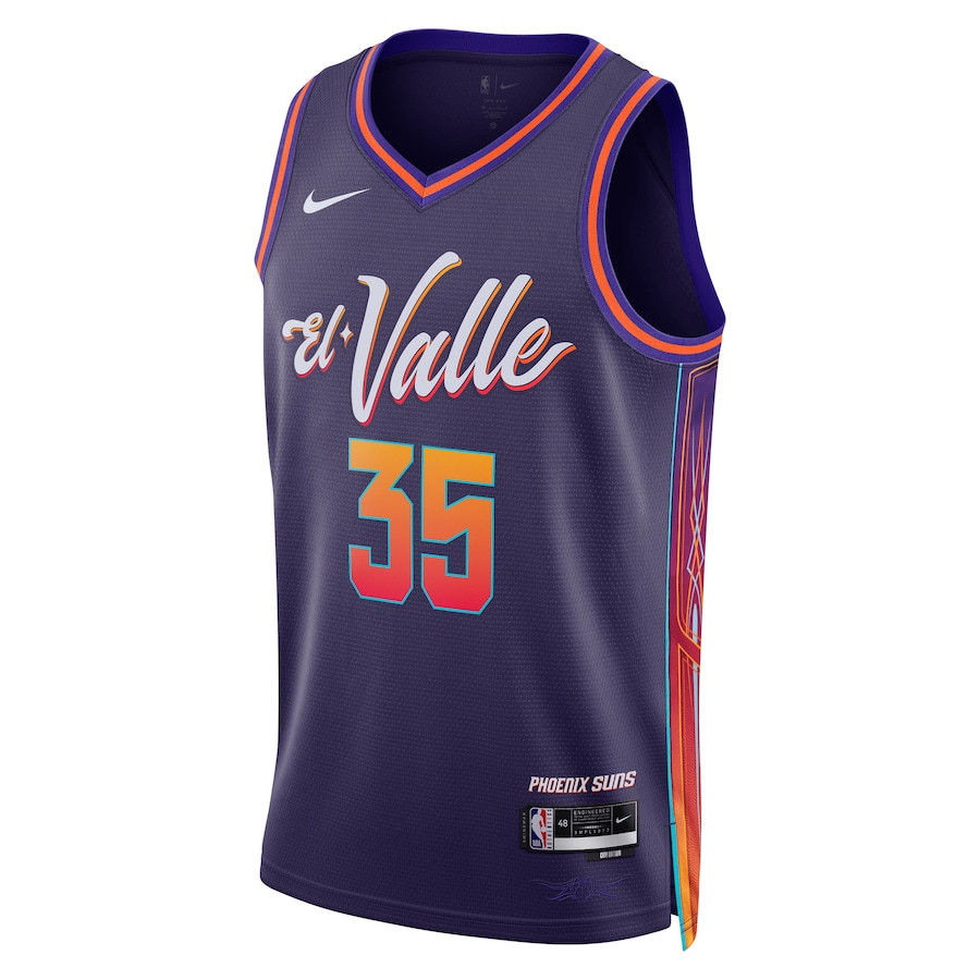 Alternative view of Kevin Durant 35 Phoenix Suns 2023/24 City Edition Swingman Jersey - Purple - JS923 