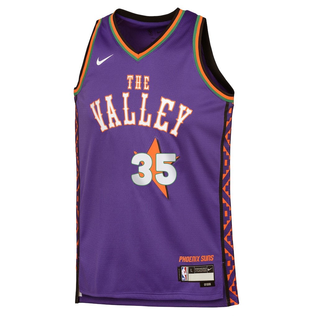 Alternative view of Kevin Durant 35 Phoenix Suns 2024/25 Swingman Player YOUTH Jersey - City Edition - Purple - JS219 