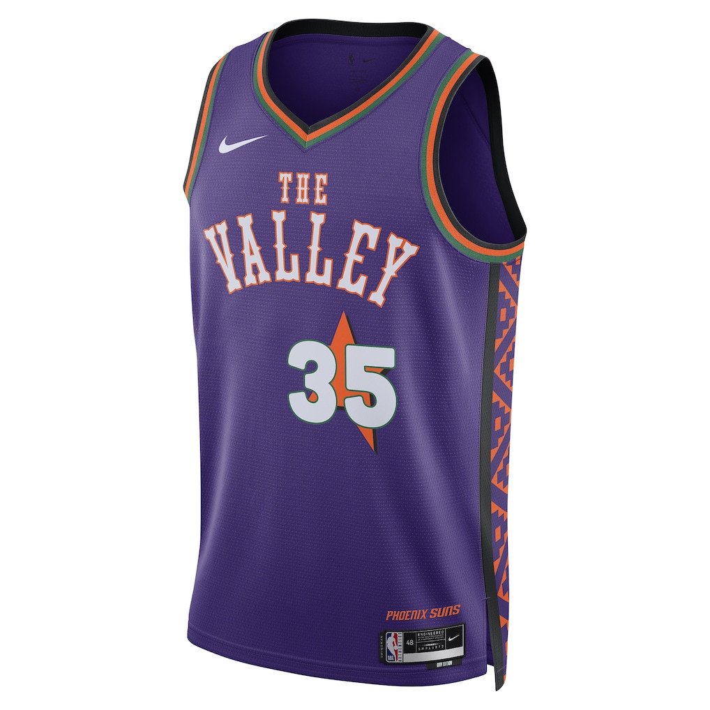 Alternative view of Kevin Durant 35 Phoenix Suns Unisex 2024/25 Swingman Player Jersey - City Edition - Purple - JS783 