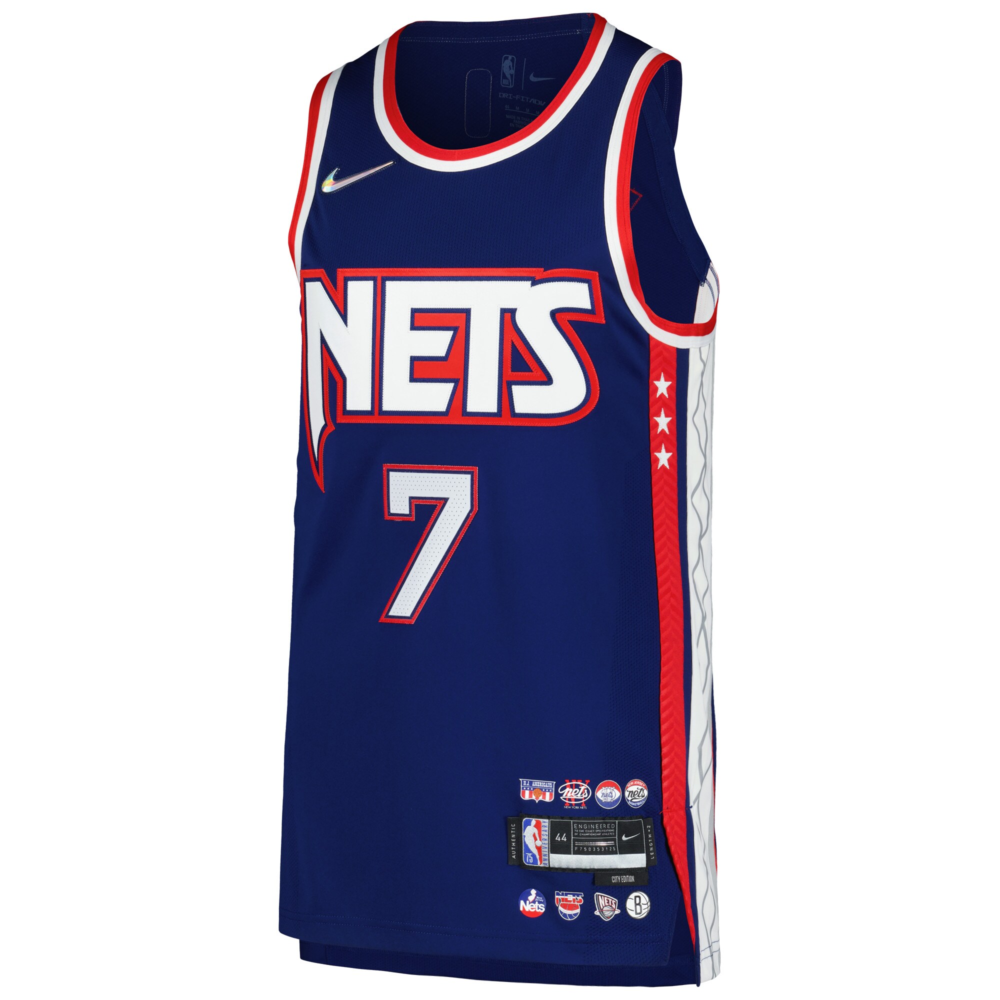 Alternative view of Kevin Durant Brooklyn Nets Authentic Player Jersey - City Edition - Blue