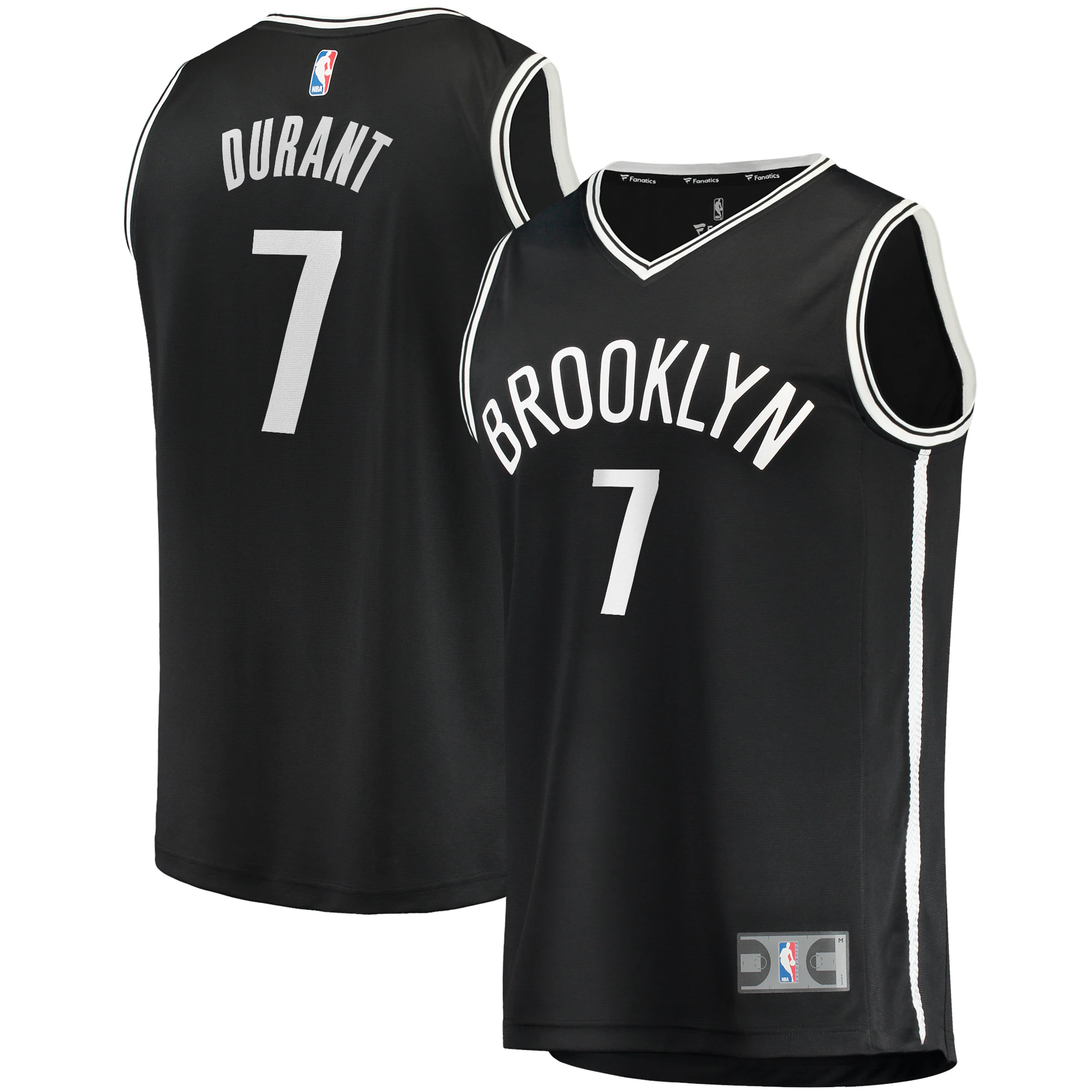 Alternative view of Kevin Durant Brooklyn Nets Fanatics Branded 2021/22 Fast Break Replica Jersey - Icon Edition - Black