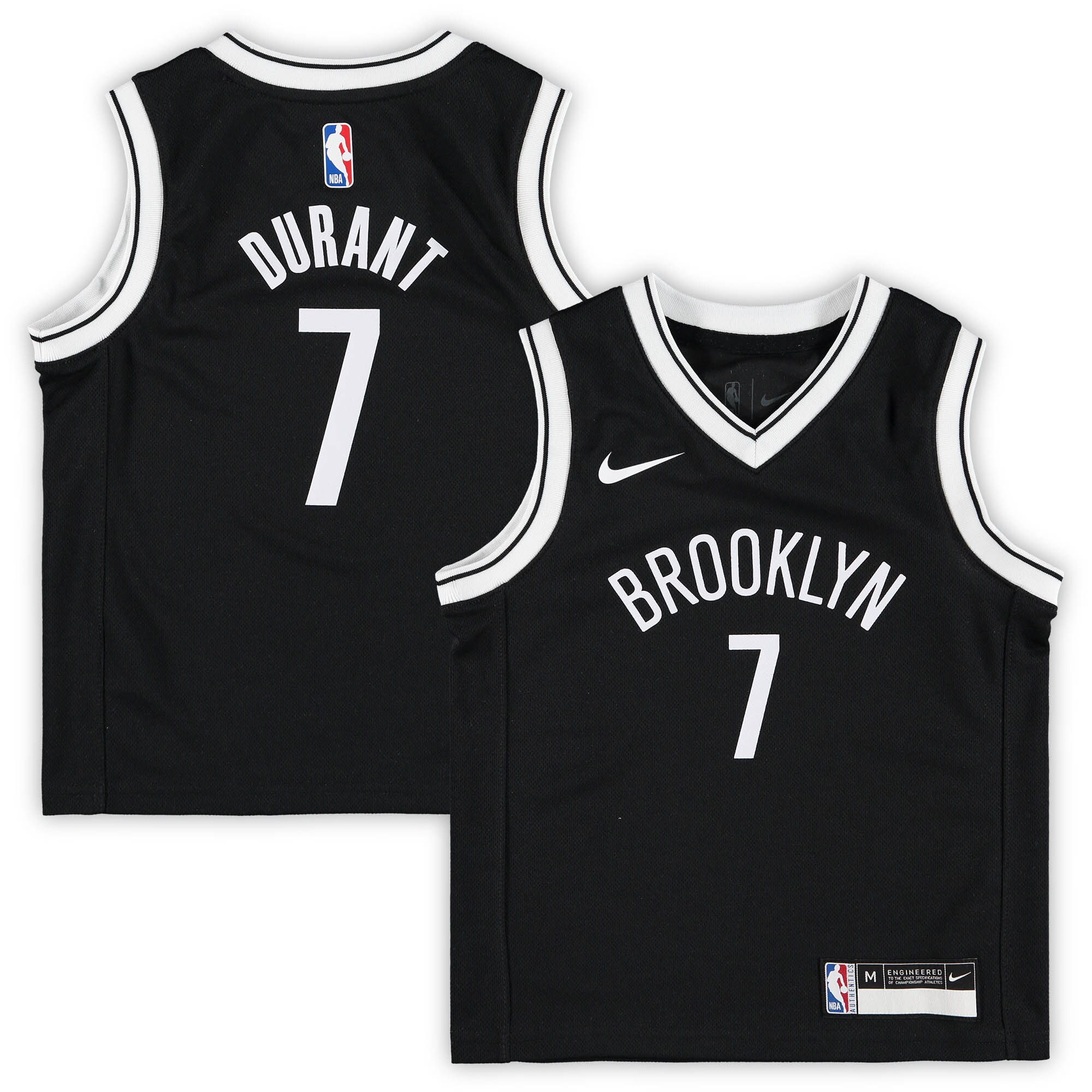 Alternative view of Kevin Durant Brooklyn Nets Preschool 2019/20 Jersey - Black - Icon Edition