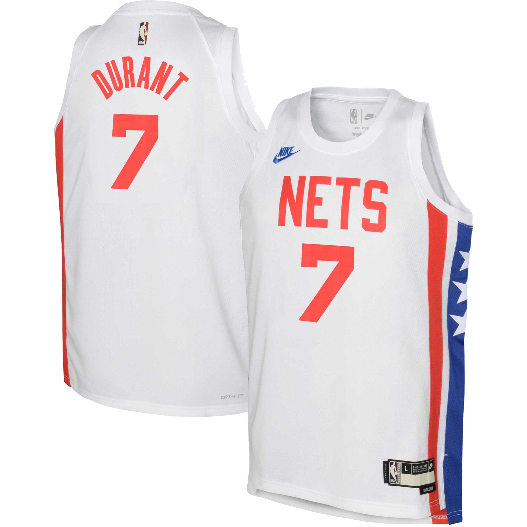 Alternative view of Kevin Durant Brooklyn Nets Youth 2022/23 Swingman Jersey White – Classic Edition