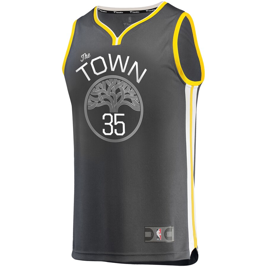 Alternative view of Kevin Durant Golden State Warriors Fanatics Branded Youth Fast Break Replica Jersey Black - Statement Edition