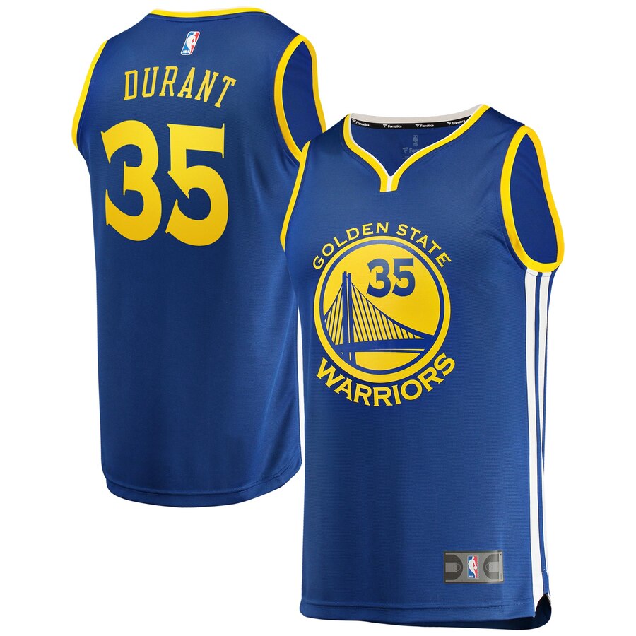 Kevin Durant Golden State Warriors Fanatics Branded Youth Fast Break Replica Jersey Royal - Icon Edition