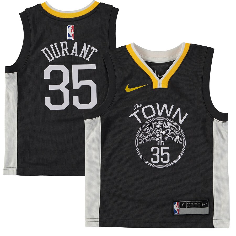 Kevin Durant Golden State Warriors Preschool Replica Jersey Black - Statement Edition