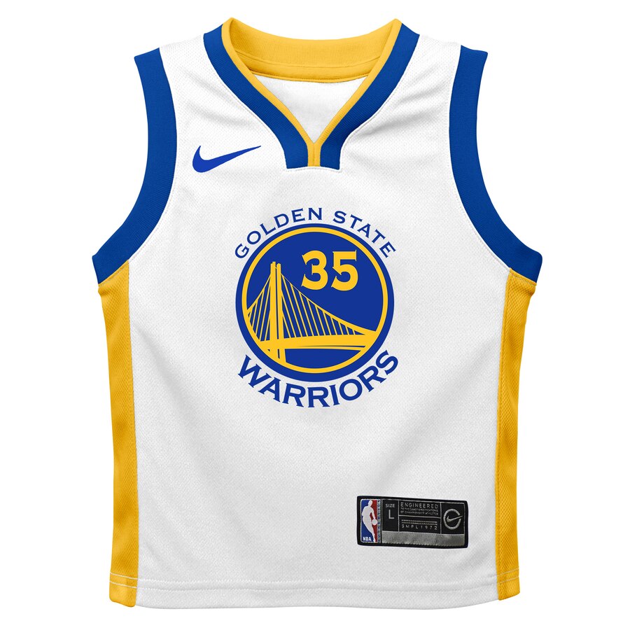 Alternative view of Kevin Durant Golden State Warriors Preschool Replica Jersey White - Association Edition