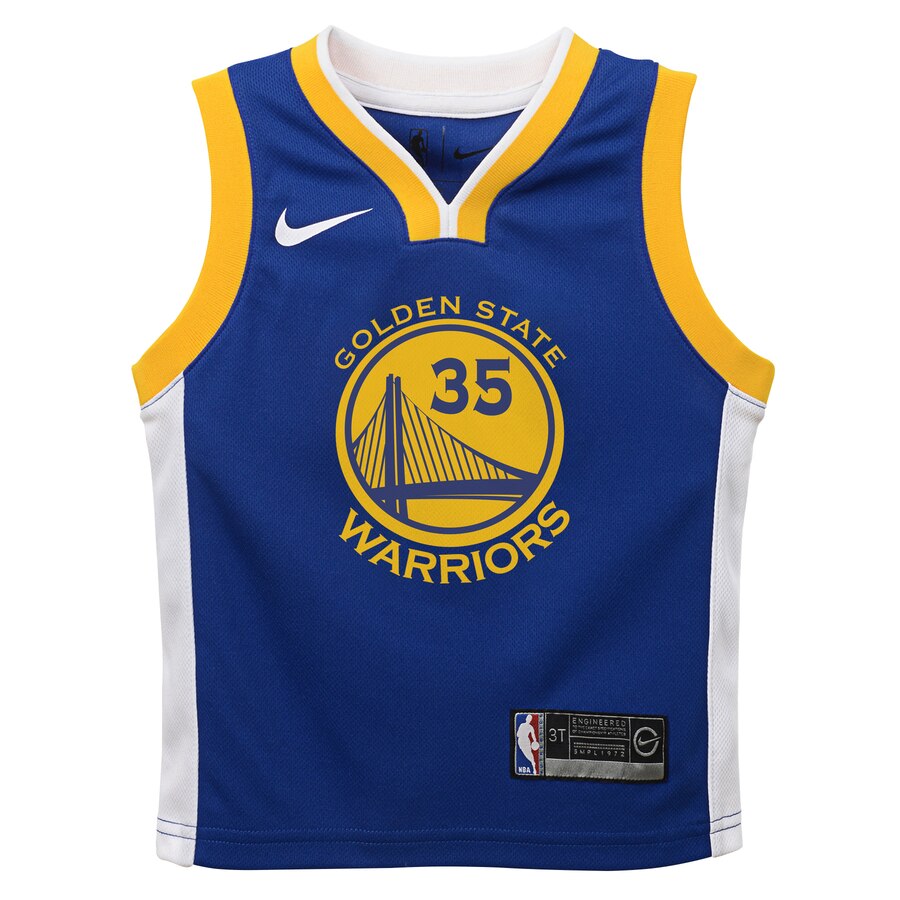 Alternative view of Kevin Durant Golden State Warriors Toddler Replica Jersey Royal - Icon Edition
