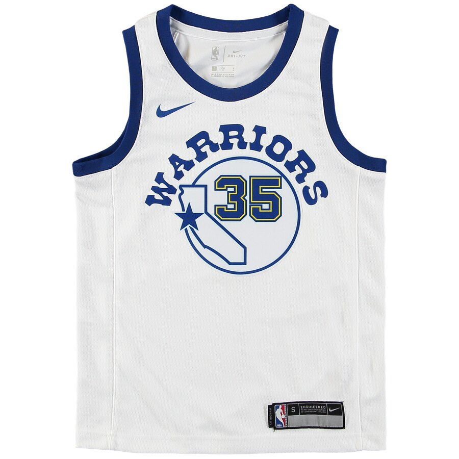 Alternative view of Kevin Durant Golden State Warriors Youth Hardwood Classics Swingman Jersey - White