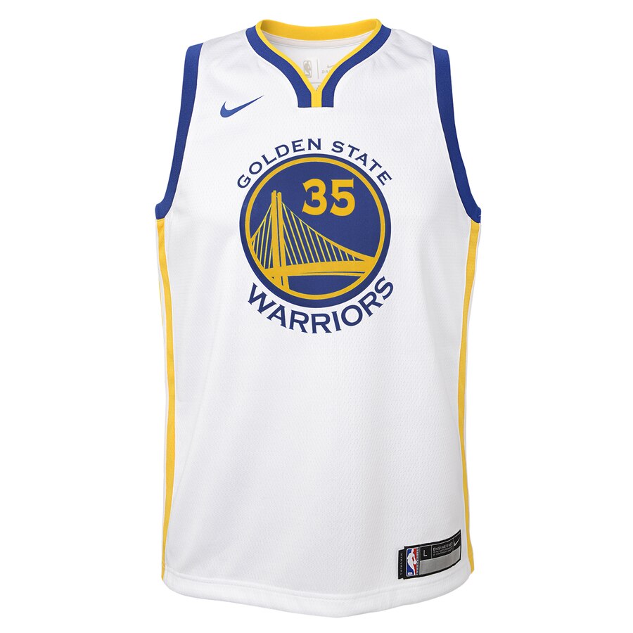 Alternative view of Kevin Durant Golden State Warriors Youth Swingman Jersey White - Association Edition