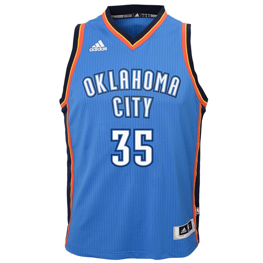 Alternative view of Kevin Durant Oklahoma City Thunder Youth Swingman Basketball Jersey - Blue