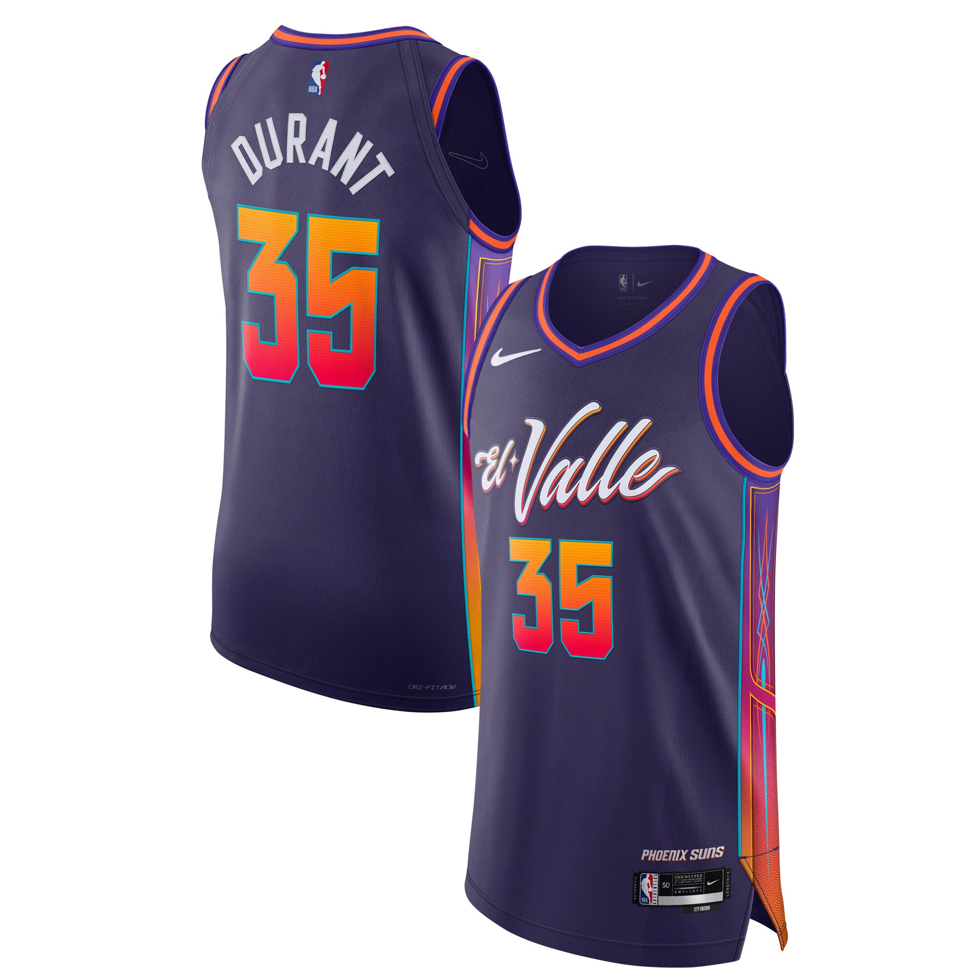 Kevin Durant Phoenix Suns Authentic Jersey - City Edition - Purple