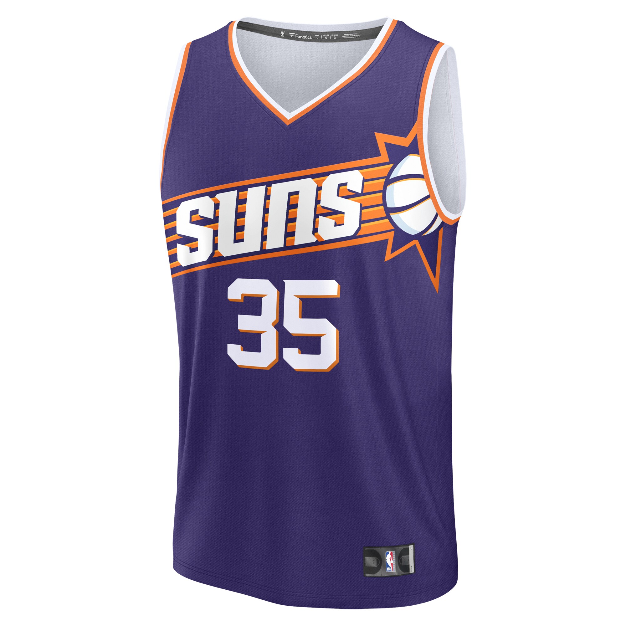 Alternative view of Kevin Durant Phoenix Suns Fanatics Fast Break Replica Player Jersey - Icon Edition - Purple
