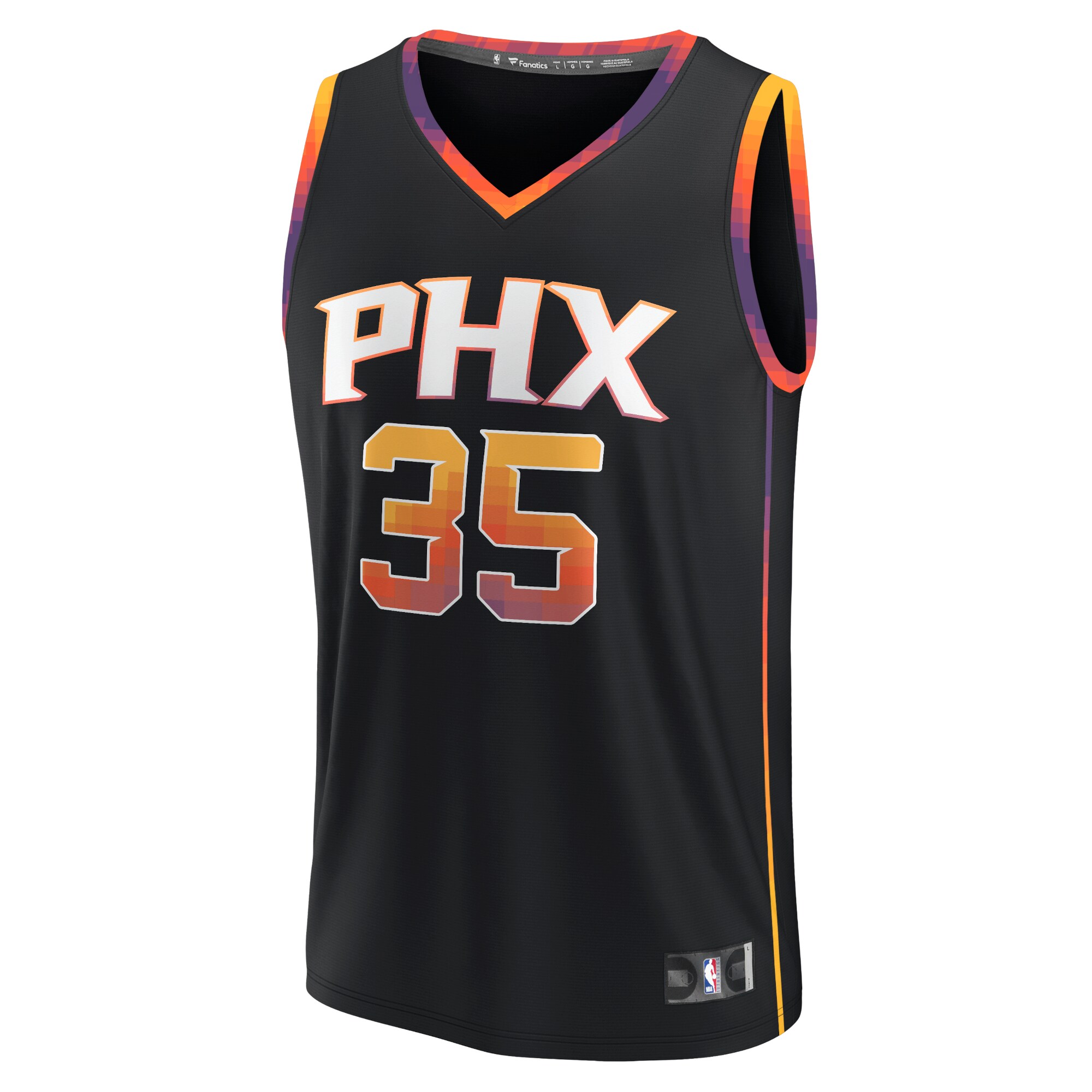 Alternative view of Kevin Durant Phoenix Suns Fanatics Fast Break Replica Player Jersey - Statement Edition - Black