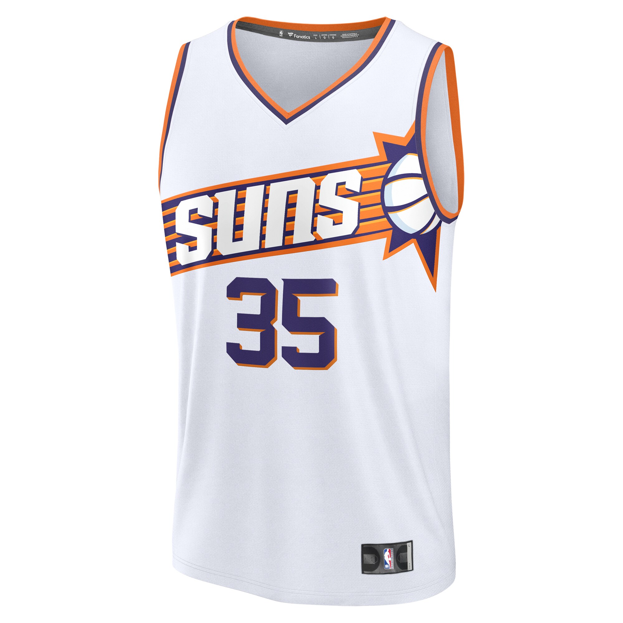 Alternative view of Kevin Durant Phoenix Suns Fanatics Youth Fast Break Replica Player Jersey - Association Edition - White