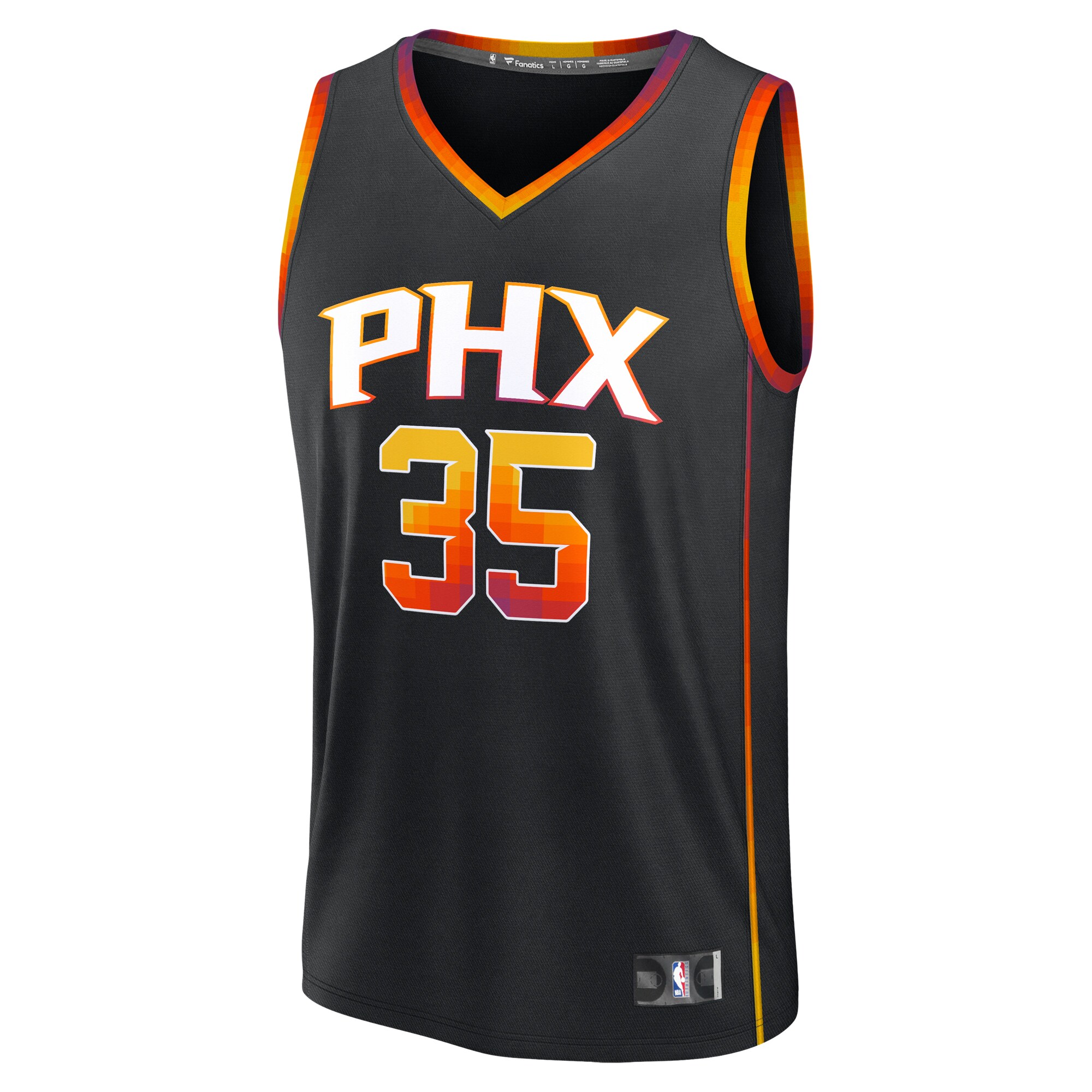 Alternative view of Kevin Durant Phoenix Suns Fanatics Youth Fast Break Replica Player Jersey - Statement Edition - Black