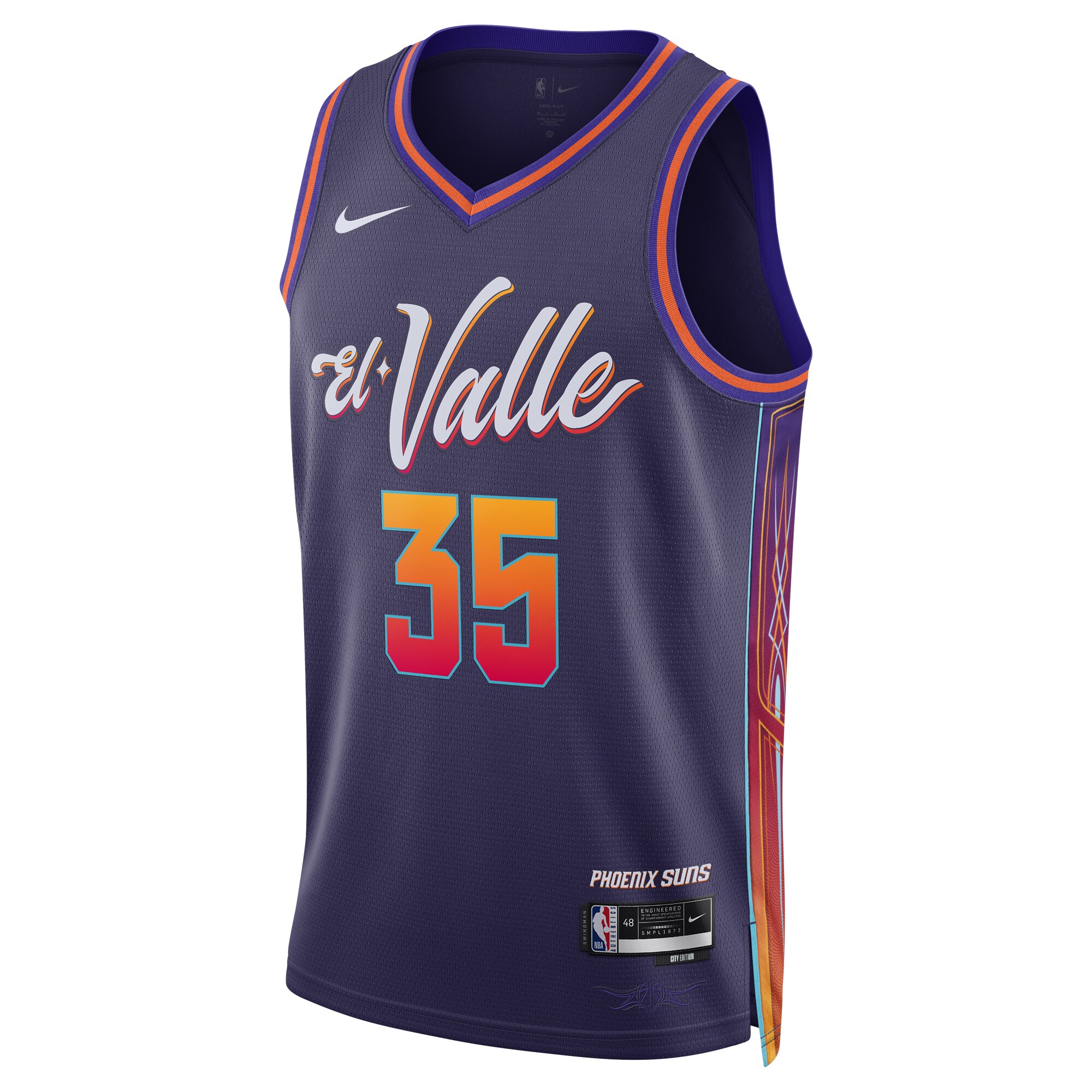 Alternative view of Kevin Durant Phoenix Suns Unisex 2023/24 Swingman Jersey - Purple - City Edition