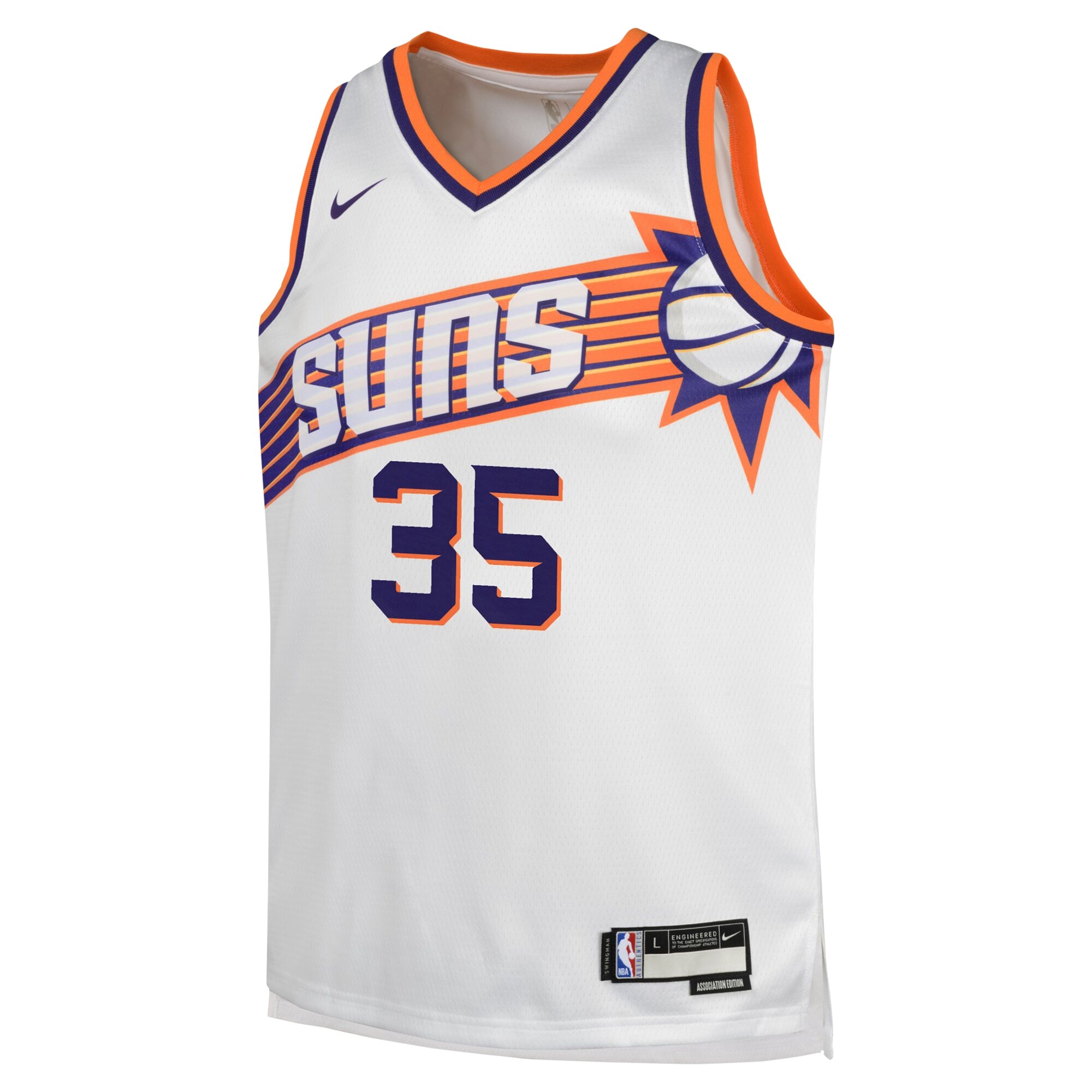 Alternative view of Kevin Durant Phoenix Suns Youth Swingman Jersey - Association Edition - White
