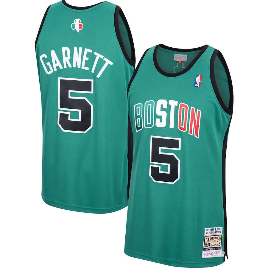 Kevin Garnett 5 Boston Celtics Mitchell & Ness Hardwood Classics Men Jersey - Kelly Green Jersey - JS940 