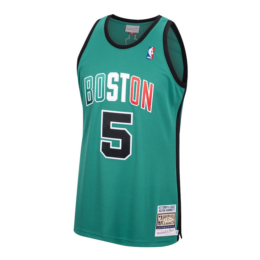 Alternative view of Kevin Garnett 5 Boston Celtics Mitchell & Ness Hardwood Classics Men Jersey - Kelly Green Jersey - JS940 