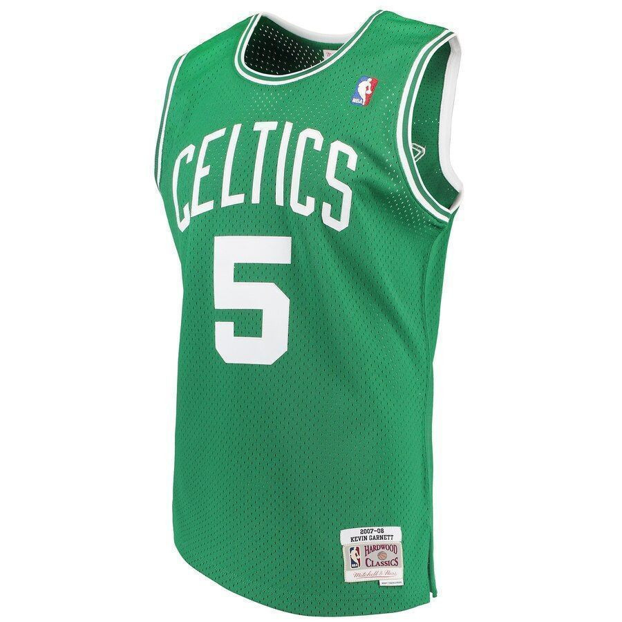 Alternative view of Kevin Garnett Boston Celtics Mitchell & Ness 2007-08 Hardwood Classics Swingman Jersey - Kelly Green - JS252 