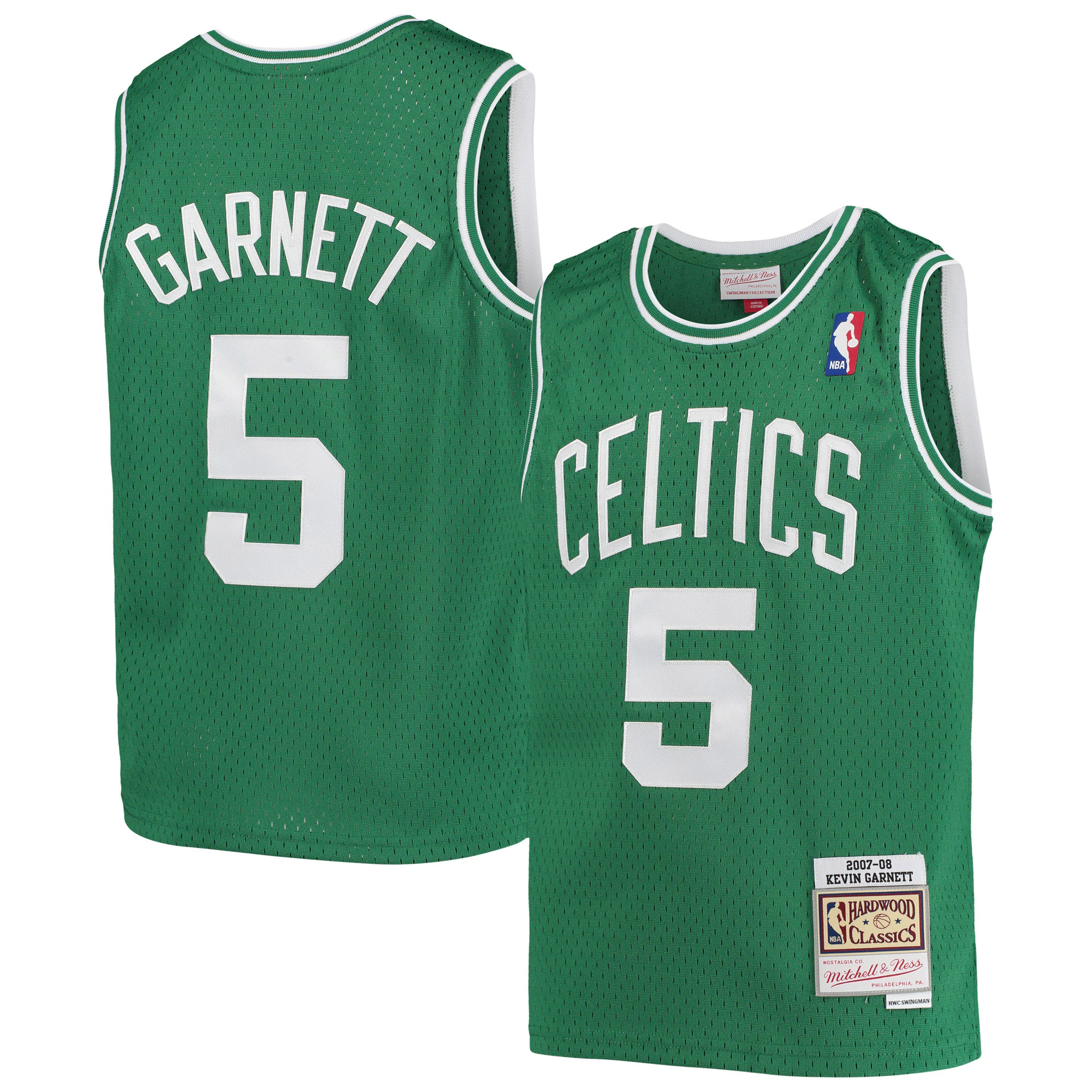Alternative view of Kevin Garnett Boston Celtics Mitchell & Ness Youth 2005-06 Hardwood Classics Swingman Jersey - Kelly Green