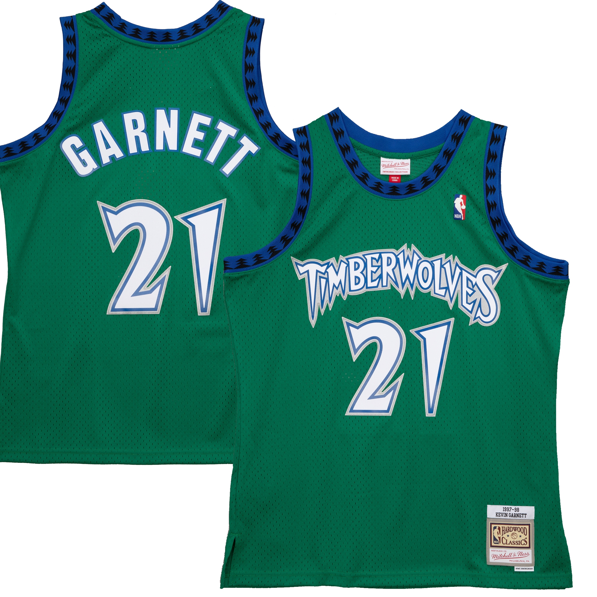 Alternative view of Kevin Garnett Minnesota Timberwolves Mitchell & Ness 1997-98 Hardwood Classics Reload 2.0 Swingman Jersey - Green