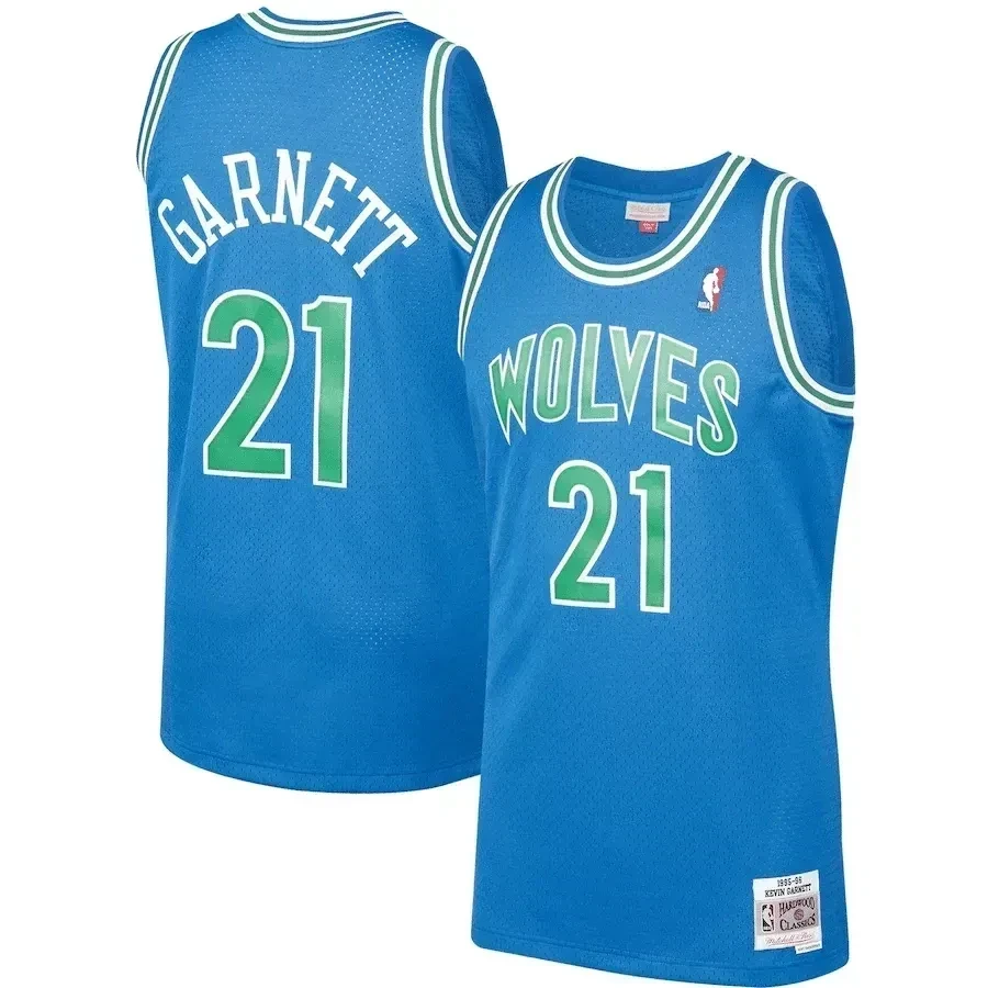 Kevin Garnett Minnesota Timberwolves Mitchell & Ness 1995-96 Hardwood Classics Player Jersey - Blue - JS910 