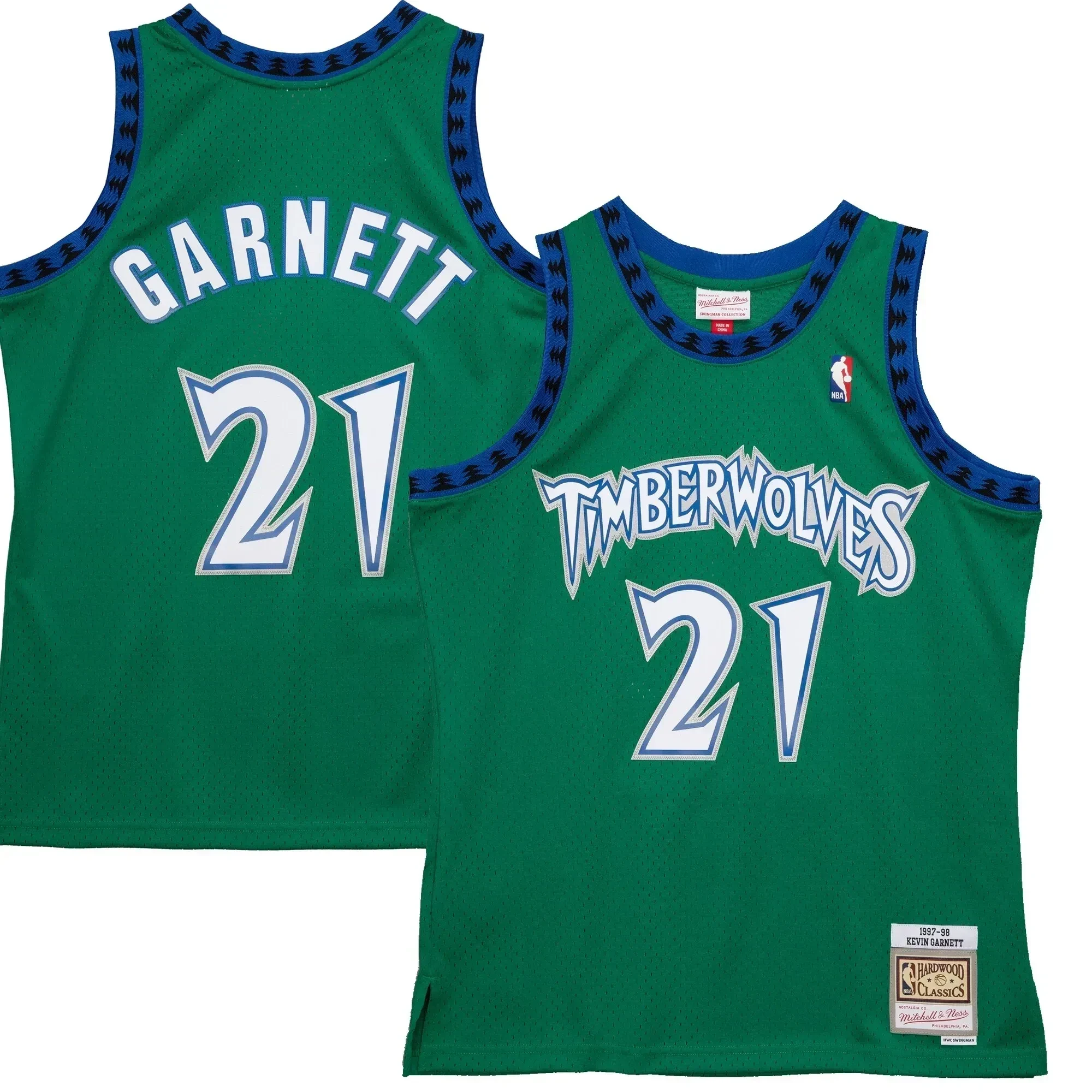 Kevin Garnett Minnesota Timberwolves Mitchell & Ness 1997-98 Hardwood Classics Reload 2.0 Swingman Jersey - Green - JS749 