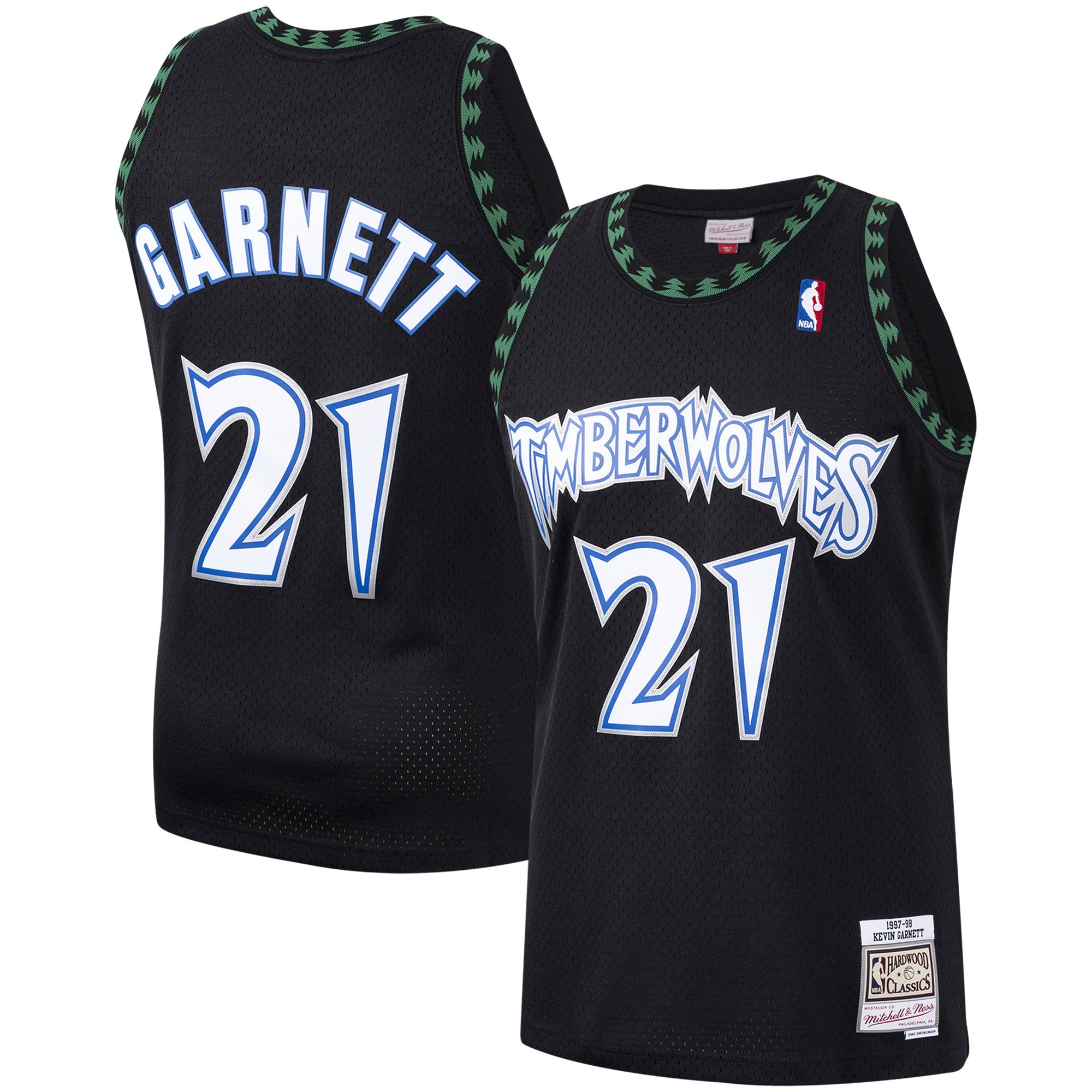 Alternative view of Kevin Garnett Minnesota Timberwolves Mitchell & Ness 1997/98 Hardwood Classics Swingman Player Jersey - Black
