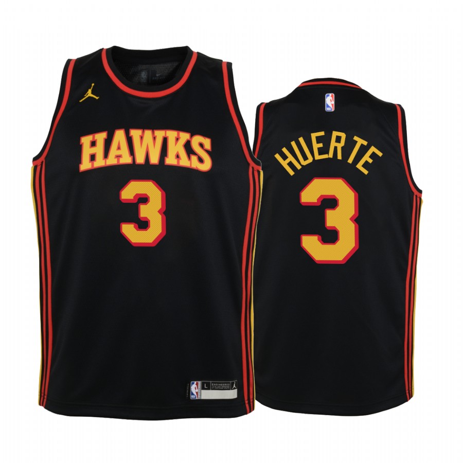 Kevin Huerter Atlanta Hawks Youth Black Statement Jersey Jumpman
