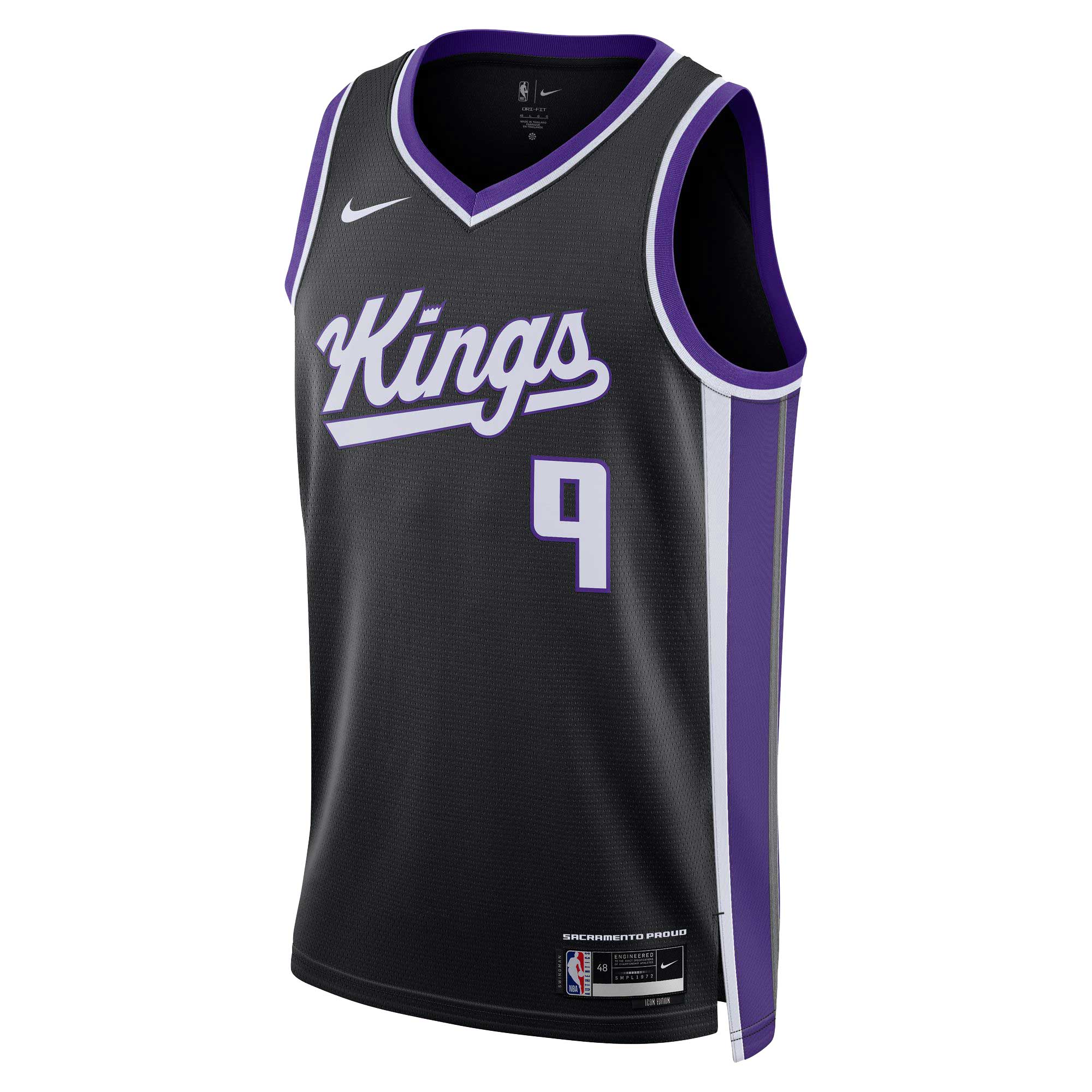 Alternative view of Kevin Huerter Sacramento Kings Unisex Swingman Jersey - Icon Edition - Black