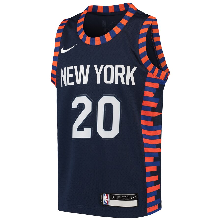 Alternative view of Kevin Knox Ii New York Knicks Youth Swingman Jersey Navy - City Edition
