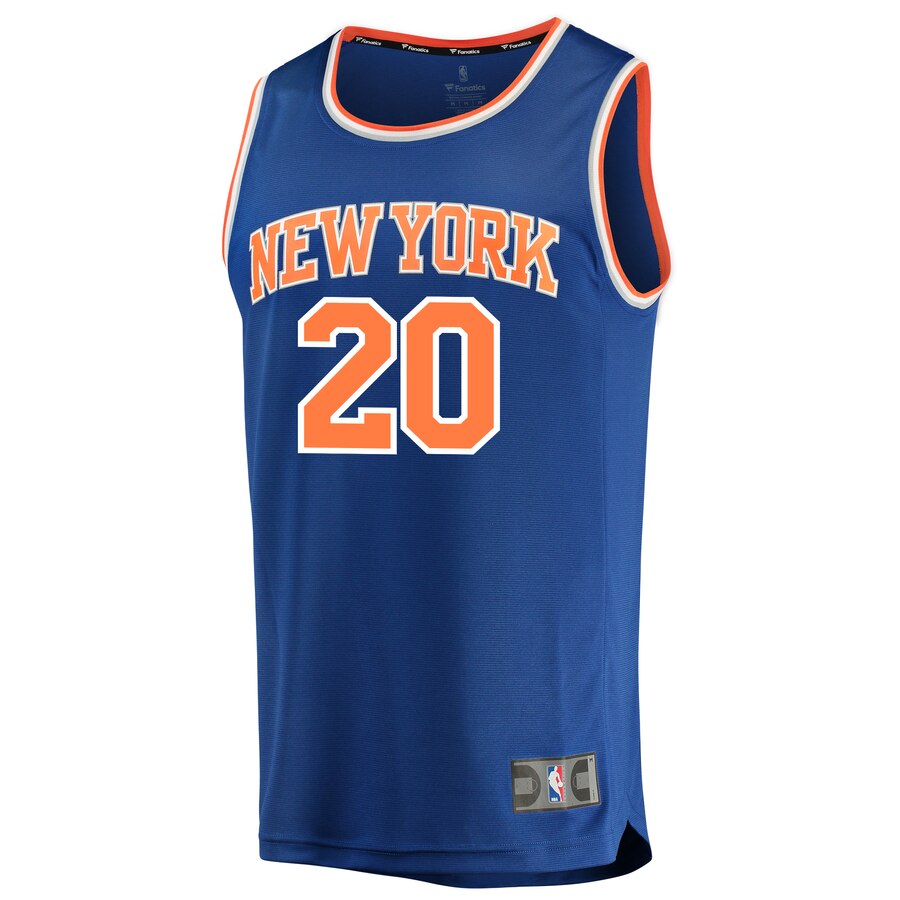 Alternative view of Kevin Knox New York Knicks Fanatics Branded 2020 Nba Draft First Round Pick Fast Break Replica Jersey Blue - Icon Edition