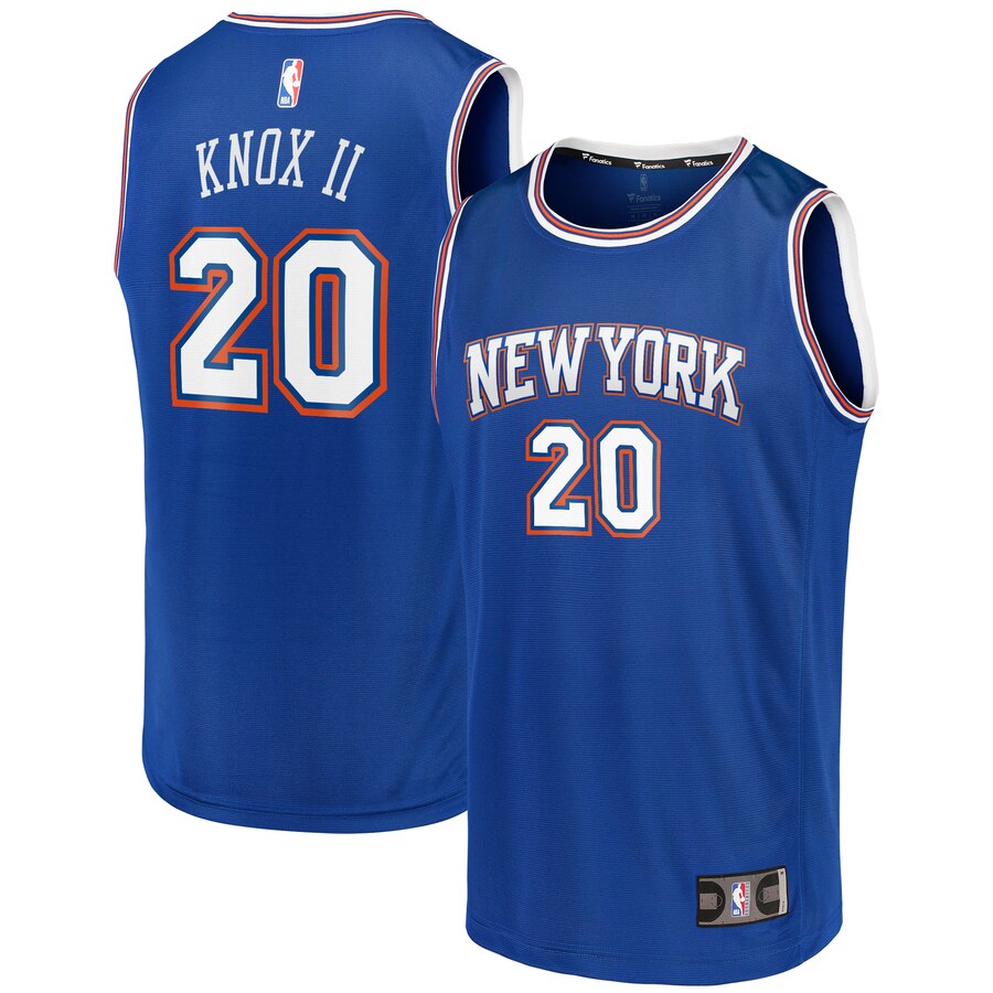 Kevin Knox New York Knicks Fanatics Branded Fast Break Team Replica Jersey Royal – Statement Edition