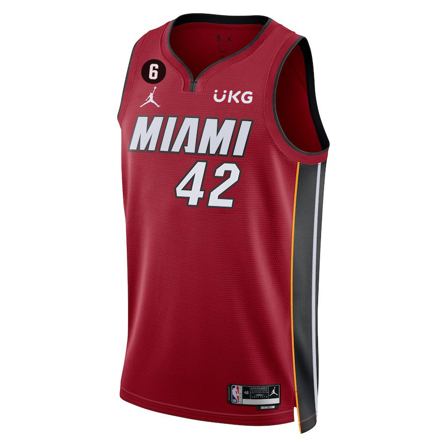 Alternative view of Kevin Love 42 Miami Heat Final Champions 2023 Swingman Jersey - Red - JS698 
