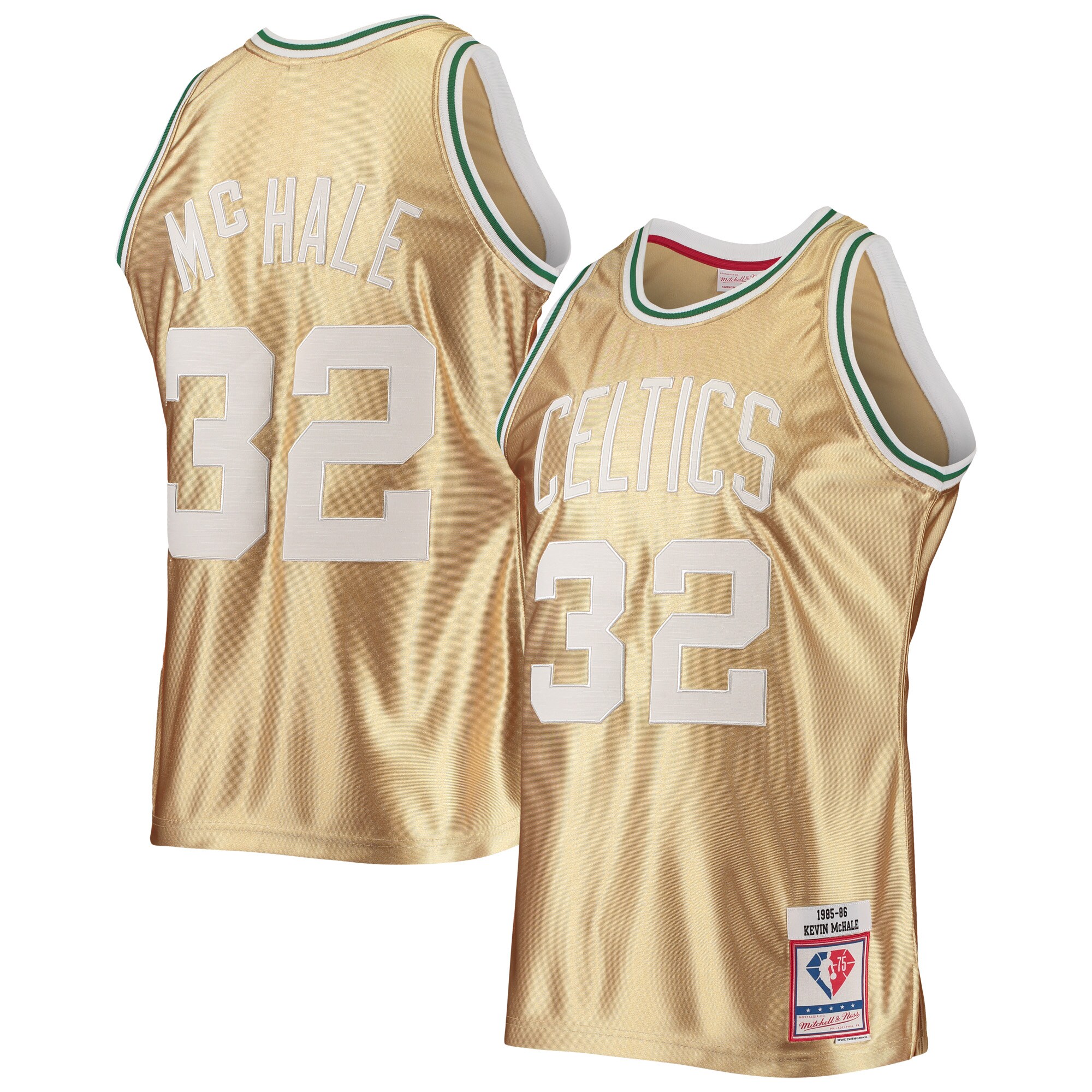 Kevin Mchale Boston Celtics Mitchell & Ness 75th Anniversary 1985/86 Hardwood Classics Swingman Jersey - Gold