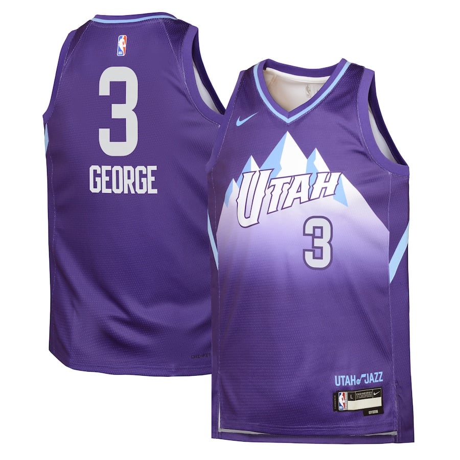 Keyonte George 3 Utah Jazz 2024/25 Swingman Player YOUTH Jersey - City Edition - Purple - JS574 
