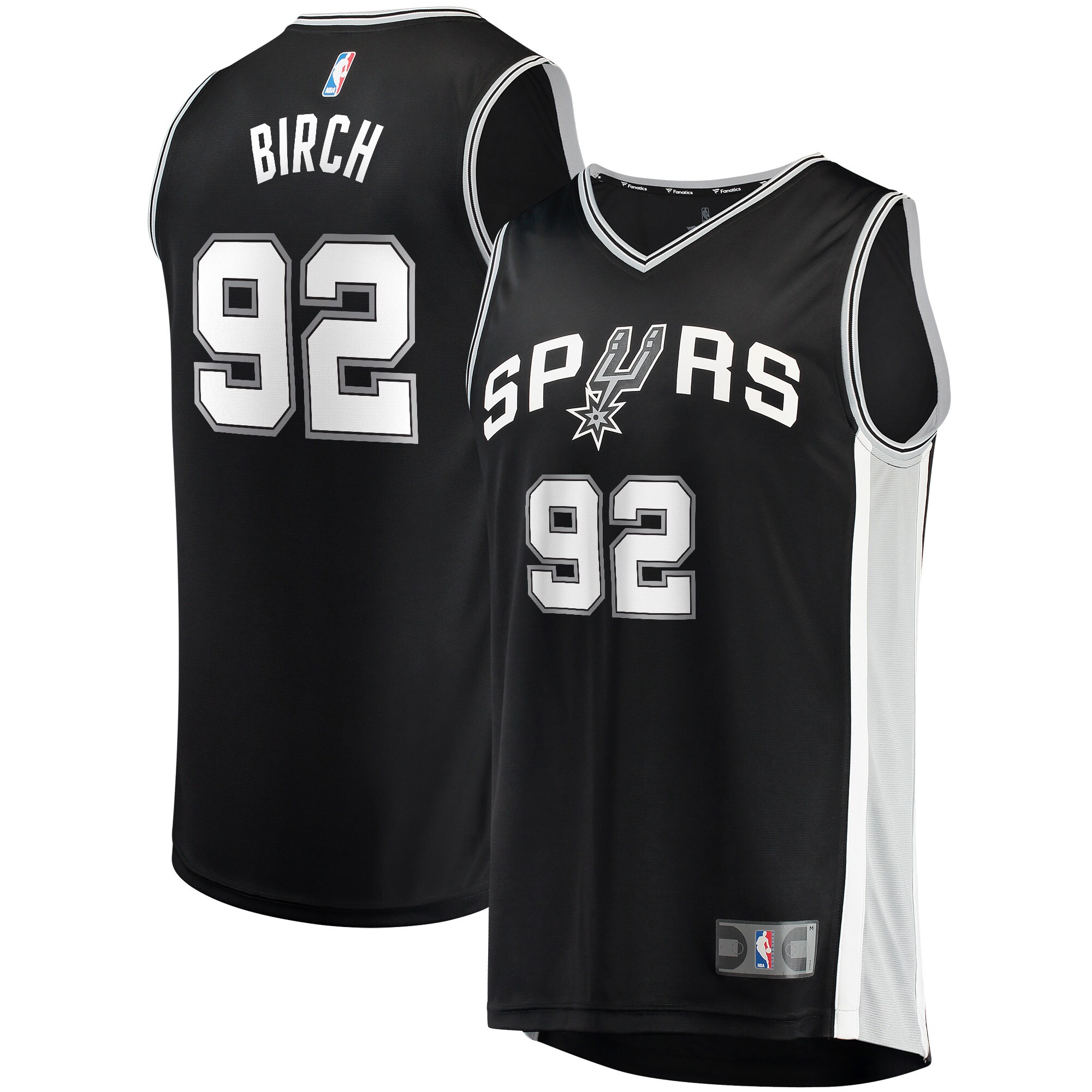 Alternative view of Khem Birch San Antonio Spurs Fanatics Branded Youth Fast Break Player Jersey - Icon Edition - Black
