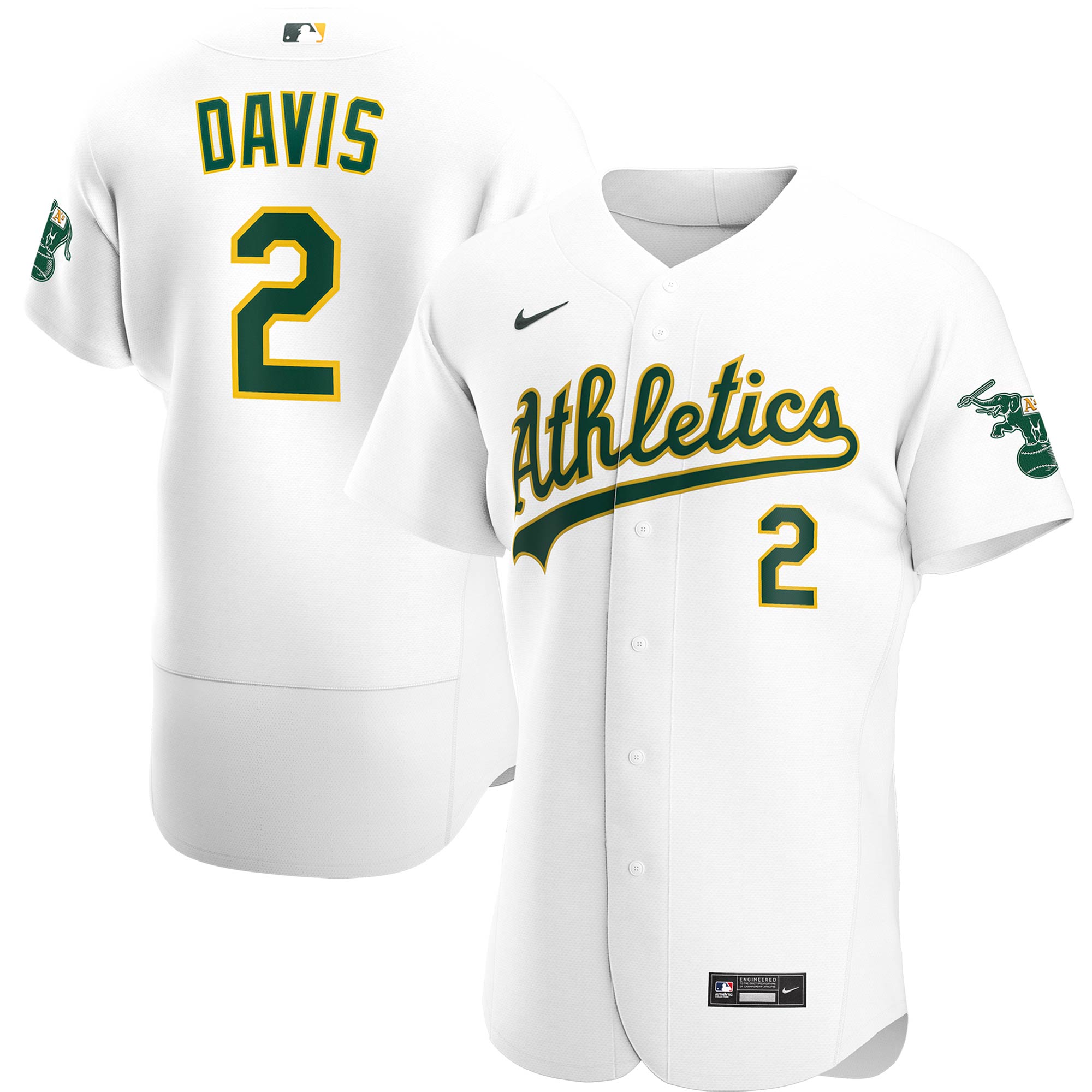 Khris Davis Oakland Athletics Home Authentic Player Jersey – White