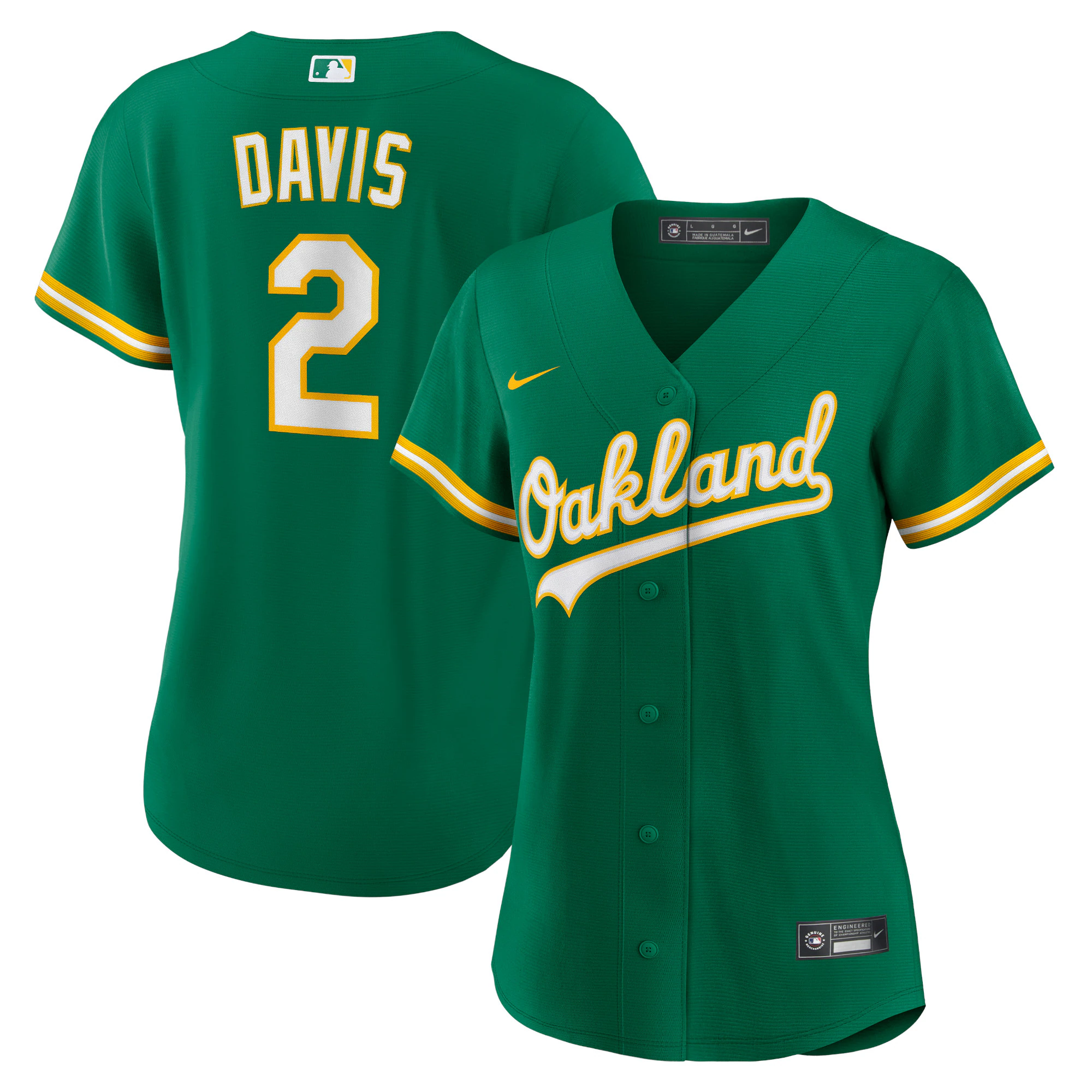 Khris Davis Oakland Athletics Women's Alternate Replica Player Jersey - Green