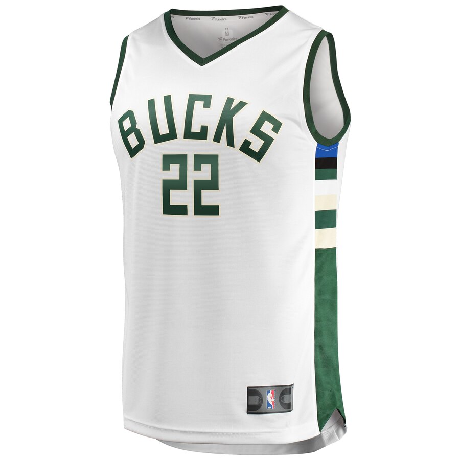 Alternative view of Khris Middleton Milwaukee Bucks Fanatics Branded Fast Break Jersey - Association Edition - White